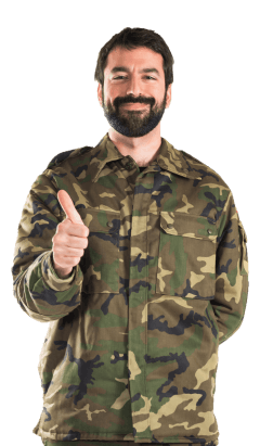 Soldier with thumb up
